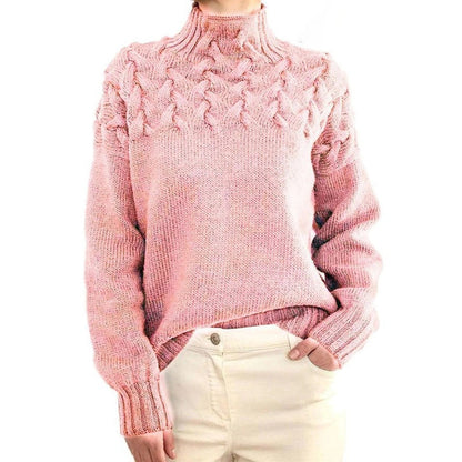 Turtleneck Sweater with Long Sleeves and Hip-Length Cut