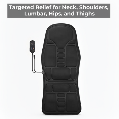 Massage Cushion with Eight Vibrating Nodes and Heat for Office and Car Seats