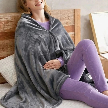 Portable Heated Blanket with Three Temperature Settings and Power Bank Compatible