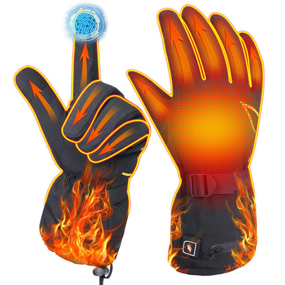 Winter Heated Gloves with Touchscreen Thumb and Index, 3 Heat Levels 5-Hour Battery