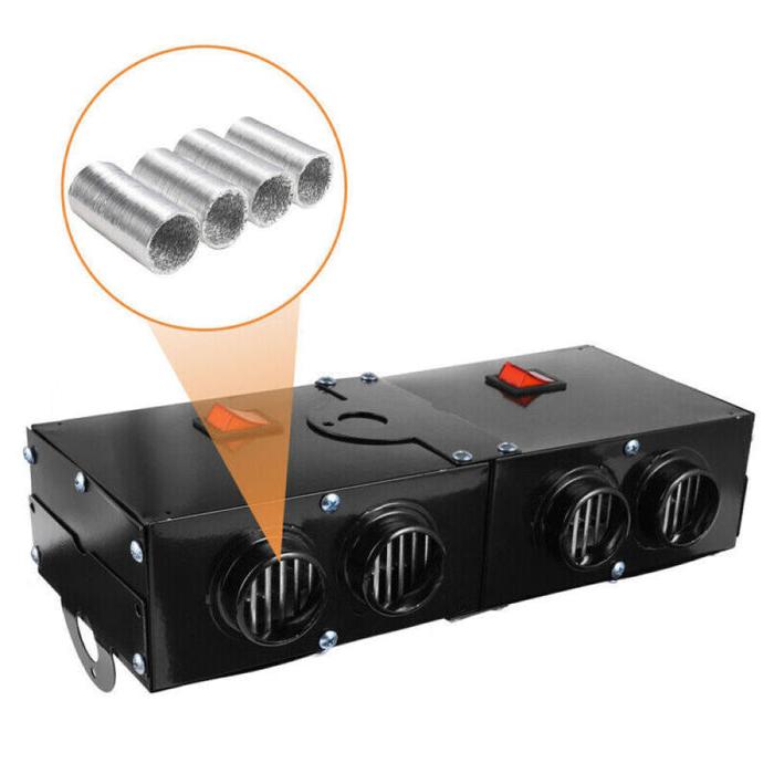 Portable 12V Car Heater with Dual Switch Control and Four Air Outlets
