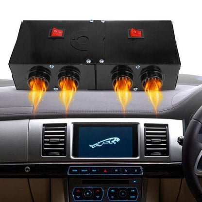 Portable 12V Car Heater with Dual Switch Control and Four Air Outlets