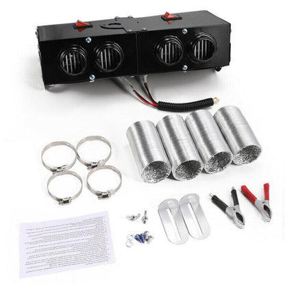 Portable 12V Car Heater with Dual Switch Control and Four Air Outlets