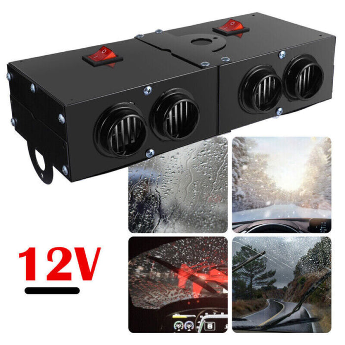 Portable 12V Car Heater with Dual Switch Control and Four Air Outlets