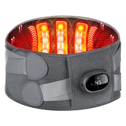 Heating Massager Belt with Red Light Therapy and Adjustable Vibration, Digital Display