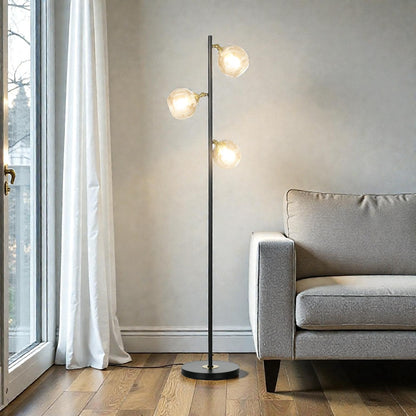Bellro 3-Light Floor Lamp with Adjustable Glass Shades
