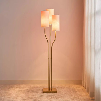 Druva Golden Metal Floor Lamp