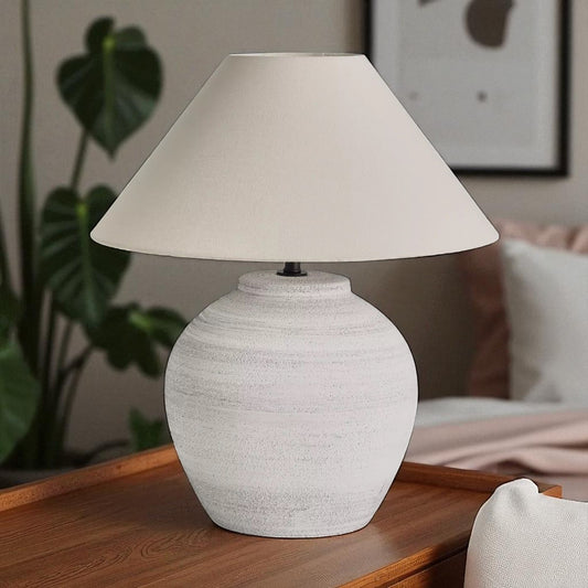 Vela White Ceramic Table Lamp