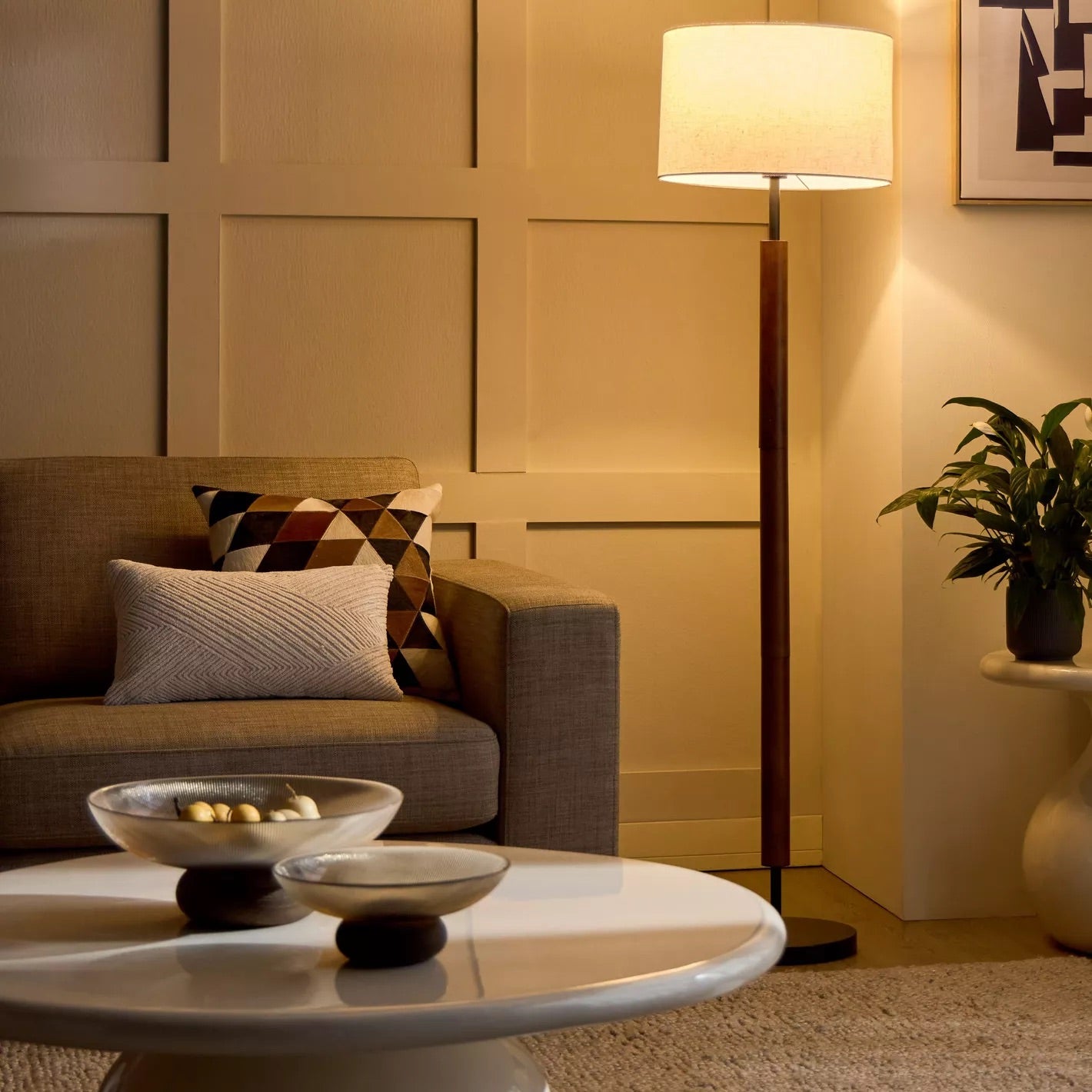 Zufo Brown Wooden Floor Lamp