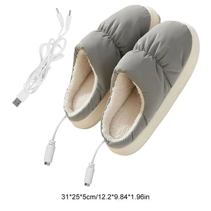Heated Slippers with Detachable Power Cord and Nonslip Sole, Unisex